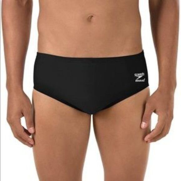 Speedo Solid Brief Men's Endurance+ Performance Racing Suit Black - Picture 1 of 3